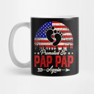 Mens American Flag Promoted To Great Pap Pap Again Fathers Day Mug